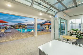 Sprawling indoor/outdoor social club with kitchen & lounges